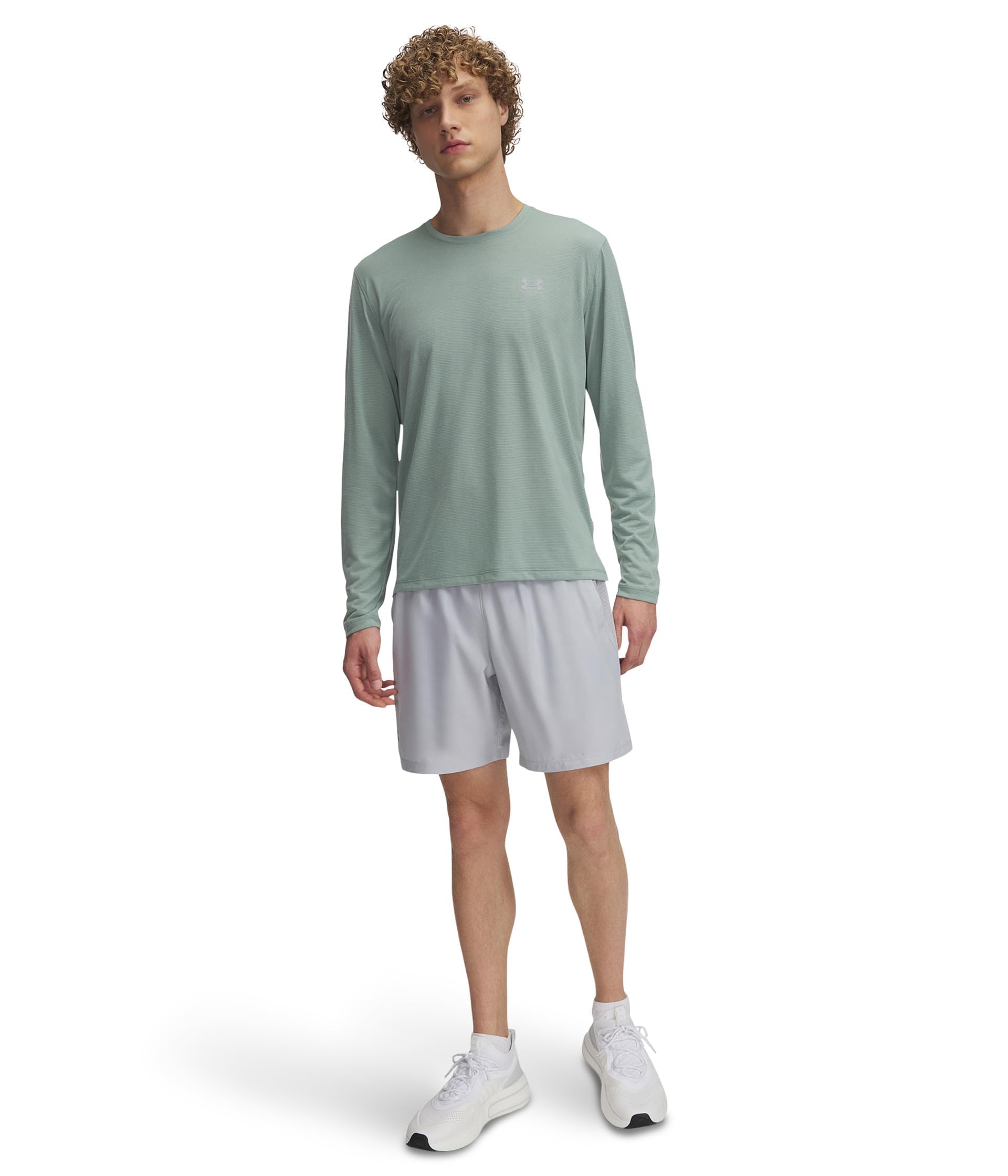 Under Armour Men's Launch Run 7-inch Shorts, (012) Mod Gray/White/Reflective, Large Tall Image