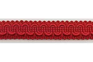BBTRIMSANDRIBBON 1/2" Scroll Braid Gimp w/Backing - 12 Continuous Yards - Many Color Options! (Red)