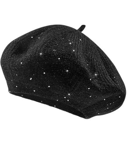 Sparkle Mesh Sequin Beret Elegant Adjustable Beanie Cap Women Mesh Sequin Beret Glitter Lace Cap Sheer Adjustable  main image 3