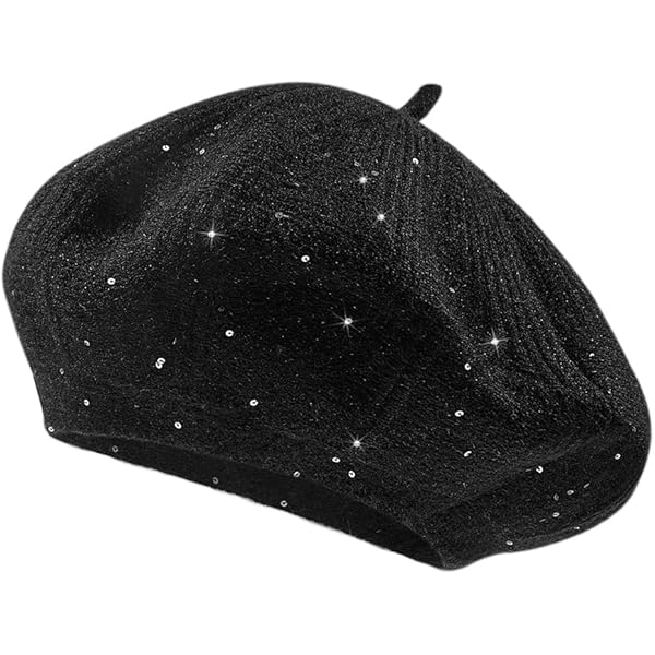 LUCKYBUNNY Sequin Beret Artist Hat Bling French Beret Hats for