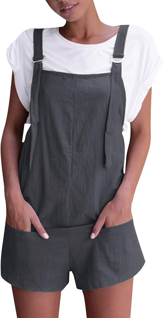 VONDA Jumpsuit dames zomer overalls mouwloos korte tuinbroek casual