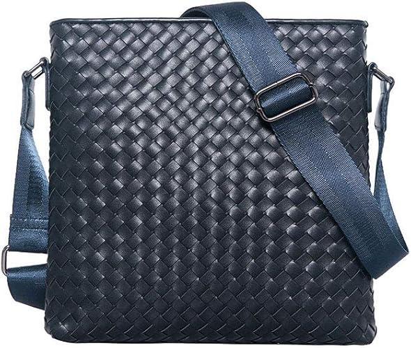 Amazon Whatna手作り編み込み 牛革 ショルダーバッグ メンズ メッセンジャーバッグ 縦型 B5 10 5インチipad収納可 本 革 厚手 レザー ビジネスバッグ 小さい 斜めがけ バッグ 男性用 紳士用 黒 青 2415f35 1 縦型 青 2415f35 1 Whatna ショルダーバッグ