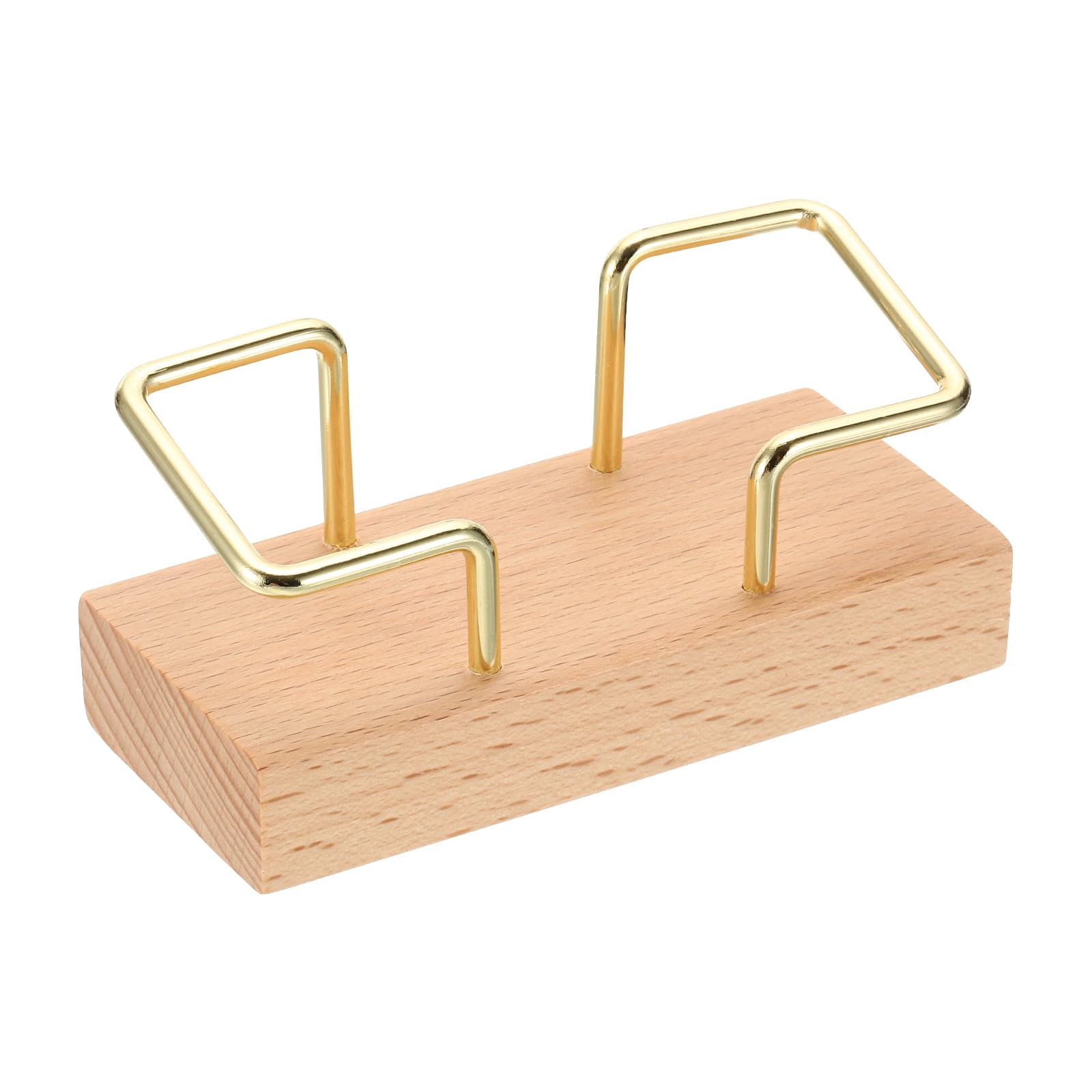 PATIKIL Business Card Holder for Desk, Wood Business Card Holders Wooden Card Stand Organizer Cards Display for Office Exhibition, Brown