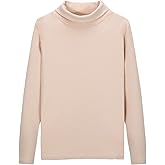 CUNYI Boys Girls Turtleneck Long Sleeve Soft Cotton T-Shirts Solid Color Warm Tee Tops