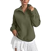 EasyGala Womens Fleece Sweatshirts Oversized Henley Neck Long Sleeve Button Pullover Tops Trendy Outfits Clothes 2026