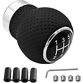Bittwee Car Gear Shift Knobs, 5 Speed Manual Vehicle Gearbox Shifter Lever, Leather Automotive Interior Shifting Stick Handle Replacement Accessories, Universal for SUV, Truck, RV