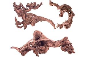 Hiwzitar Natural Coral Driftwood for Aquarium Decor, 7-11 Inch Length Large Size Branches for Fish Tank Reptile Decorations 3 PCS