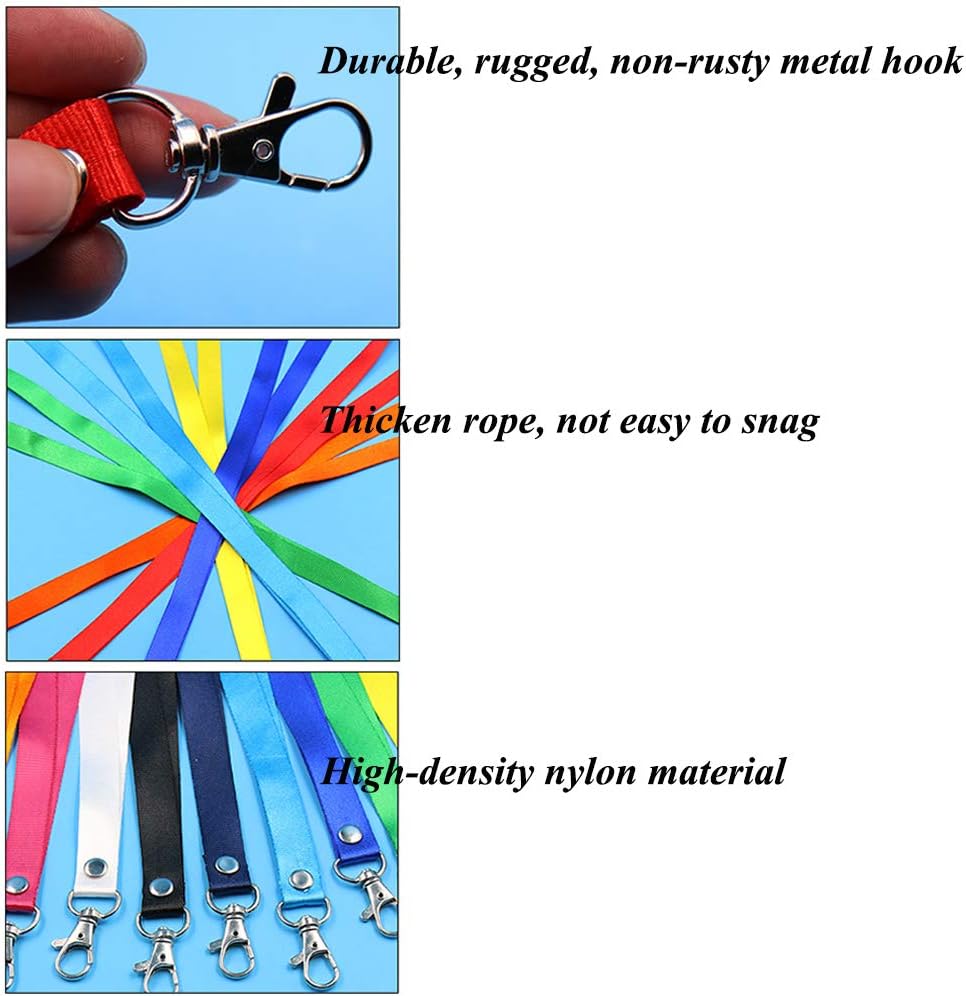 yeemeen Lanyard, 14 PCS Badge Holder Neck Strap, Multicolour, Personalised ID Card Holder, Safety Break Away, Metal Clip - Image 4