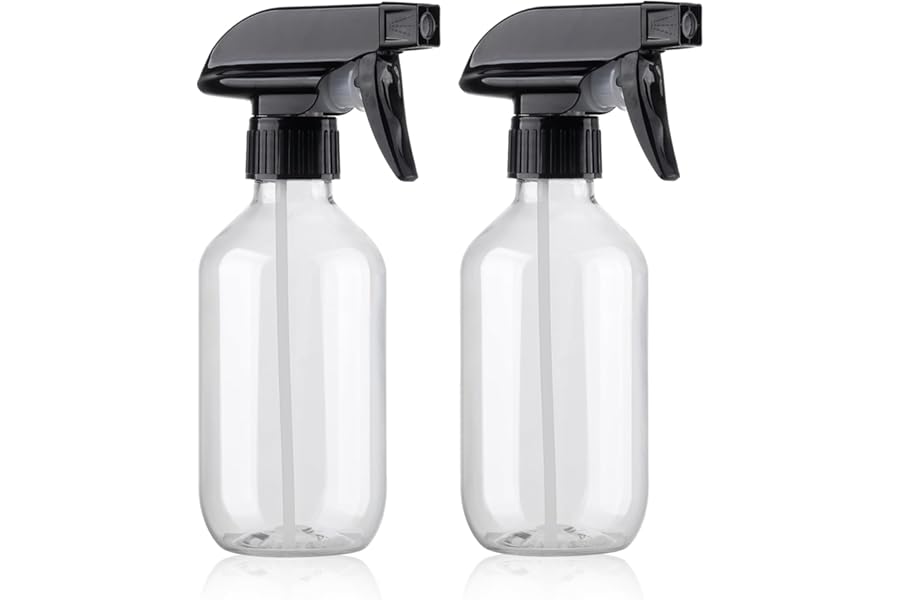 Teyssor Spray Bottles Water Spray Bottle 2 Packs- BPA Free -10 oz/300 ml Plastic Refillable Containers Fine Mist Small Spray Bottle with Adjustable Nozzle for Hair, Cooking, Cleaning