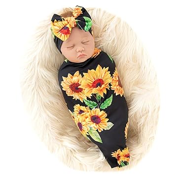 sunflower newborn headband