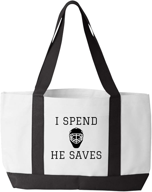Hockey Mom Gift Hockey Tote Bag I Spend He