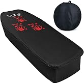 Junware Halloween Pop up Coffin with Lid, 60 x 24 Inch Collapsible Scary Fake Fabric Cemetery Coffin Prop, Life Size for Graveyard, Halloween Decoration Outdoor, Lawn, Party, Haunted House