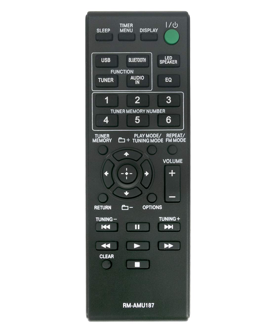 VINABTY RM-AMU187 Replacement Remote Control Fit for Sony Personal Audio System GTK-N1BT GTKN1BT Sub RM-AMU188