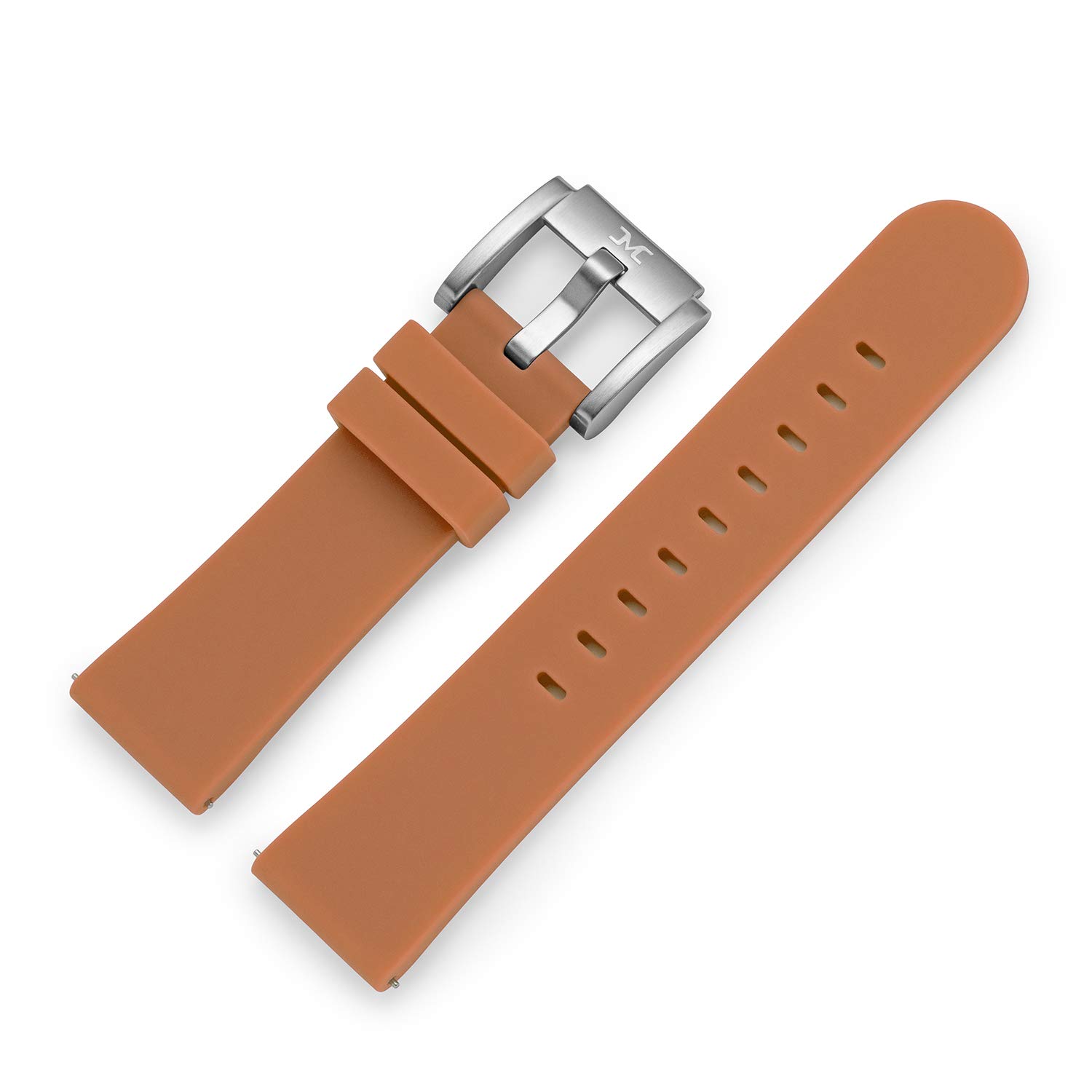 TW Steel Marc Coblen silicone watch strap, 22 mm, with steel clasp, brown, Strap.