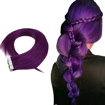 Amazon Com Easyouth Purple Tape Hair Extensions 14inch 25g 10pcs