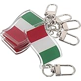 HAKIDZEL Italian Flag Keychain Pendant with Metal Keyring for Backpacks Purses School Bags Lightweight Italy Souvenir Charm