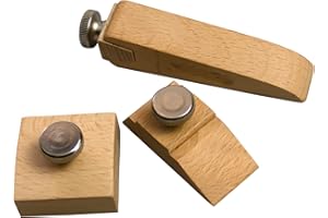 KVMORZE 3Pcs Wooden Sandpaper Block Set, Square Bevel Wedge Hand Sanding Block, Handmade Leather Edge Grinding Polishing Tool for DIY Leather Craft Accessories