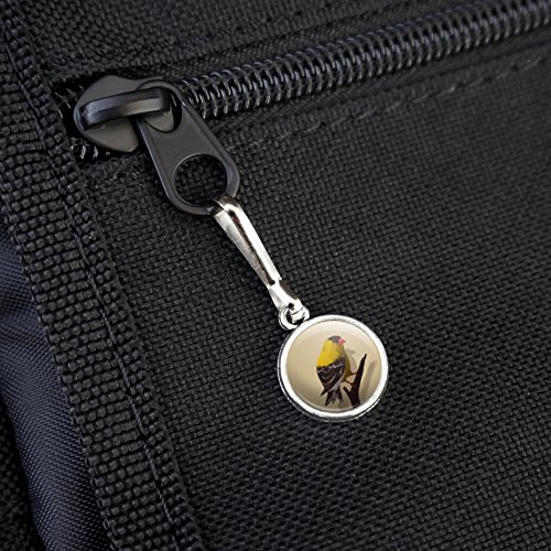 Goldfinch Bird on Tree Limb Antiqued Charm Clothes Purse Suitcase Backpack Zipper Pull Aid