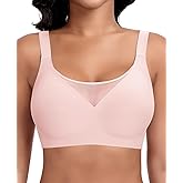 Seamless Bras for Women Wireless Tshirt Bra Smoothing No Underwire Bralettes with Support (Pink Peach,XX-Large)