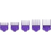 Andis 560997 OG Master Dual Magnet Comb Guard Set, 5-Pack, Purple | Fits Master models MBA, MC-2, ML, PM-1 &amp; PM-4, sizes 0-4, hair clipper comb guard, secure snap-on