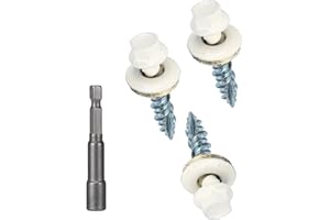 BOBIBBI Metal Roofing Screws 10 x 1 inch, Brite White Hex Head Sheet Metal Roof Screw with EPDM Washer for Corrugated Roofing (250Pcs)