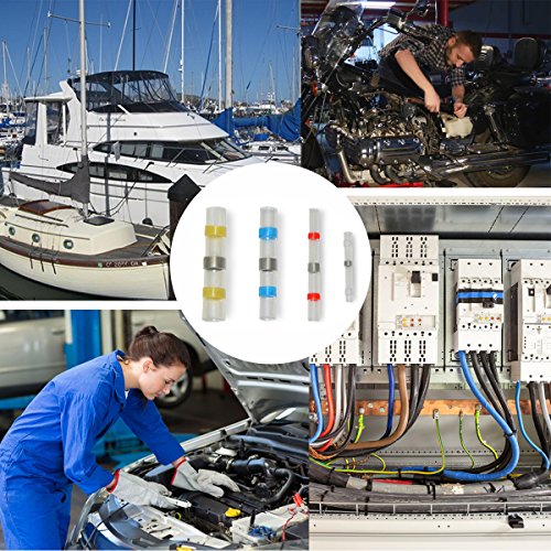 90pcs Solder Seal Heat Shrink Butt Connectors Waterproof Marine Automotive Electrical Butt Terminals Wire Connector Set (4 colors/4 sizes) - Thumbnail 5