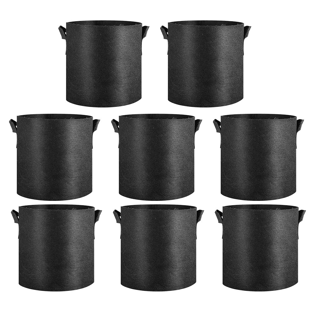 Sosoport 8 Pack 8.07 Inch Non-Woven Grow Bags Breathable Potato Grow Bags for Indoor Plants Vegetable Planters Root Development