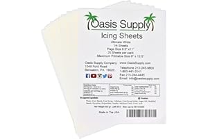 OASIS SUPPLY Ultra Flexible Icing Sheets, White, Paper 8.5" x 11", 25 count