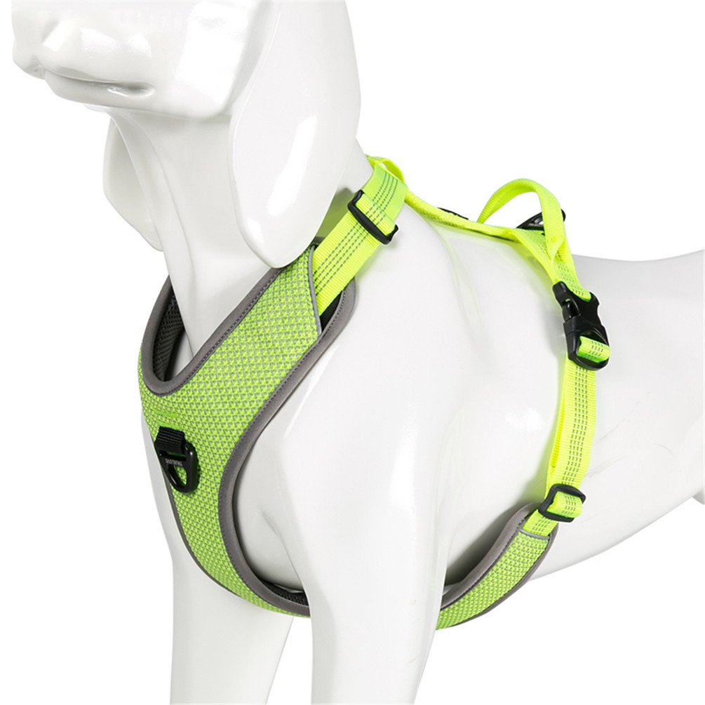 WINHYEPET True Love Dog Harness Reflective for Small Medium Large Dogs,Pet Vest Quick Fit Release Adjustbale for Running Walking Padded Soft Mesh Dogs Easy Control Pets TLH6071(Neon Yellow,XL)