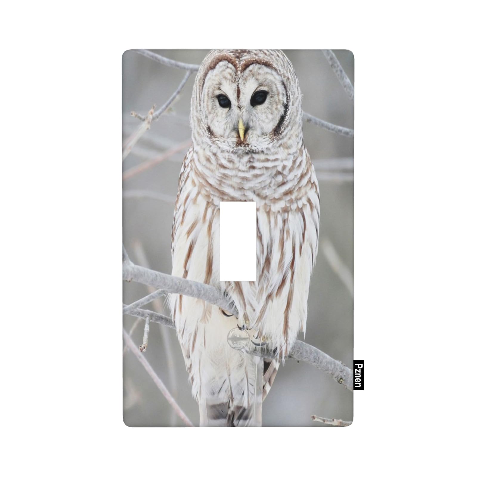 Pznen Bird Light Switch Cover Cute White Owl Perch