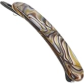 Camila Paris CP2818 French Hair Barrette Clip for Girls, Handmade, Onyx, Metal-Free Closure Strong Hold Grip Hair Clips for Women, No Slip and Durable Styling Girls Hair Accessories, Made in France