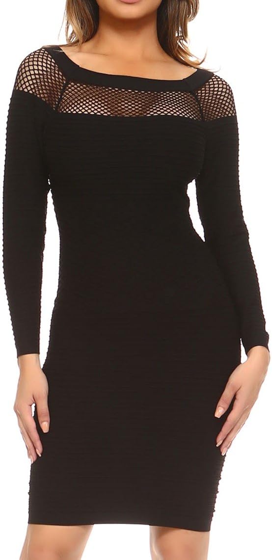 black fishnet bodycon dress