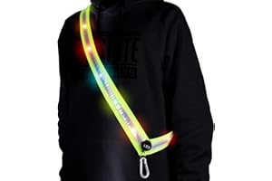 OLIKER LED Night Running Gear High Visibility LED Flashing Sash Outdoor Running Cycling Hiking Jogging Rechargeable Illuminating Gear for Men and Women Night Safety Walking