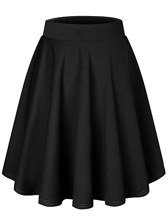 Dresstells Damen Basic Solide Vielseitige Dehnbar Informell Mini Glocken Rock