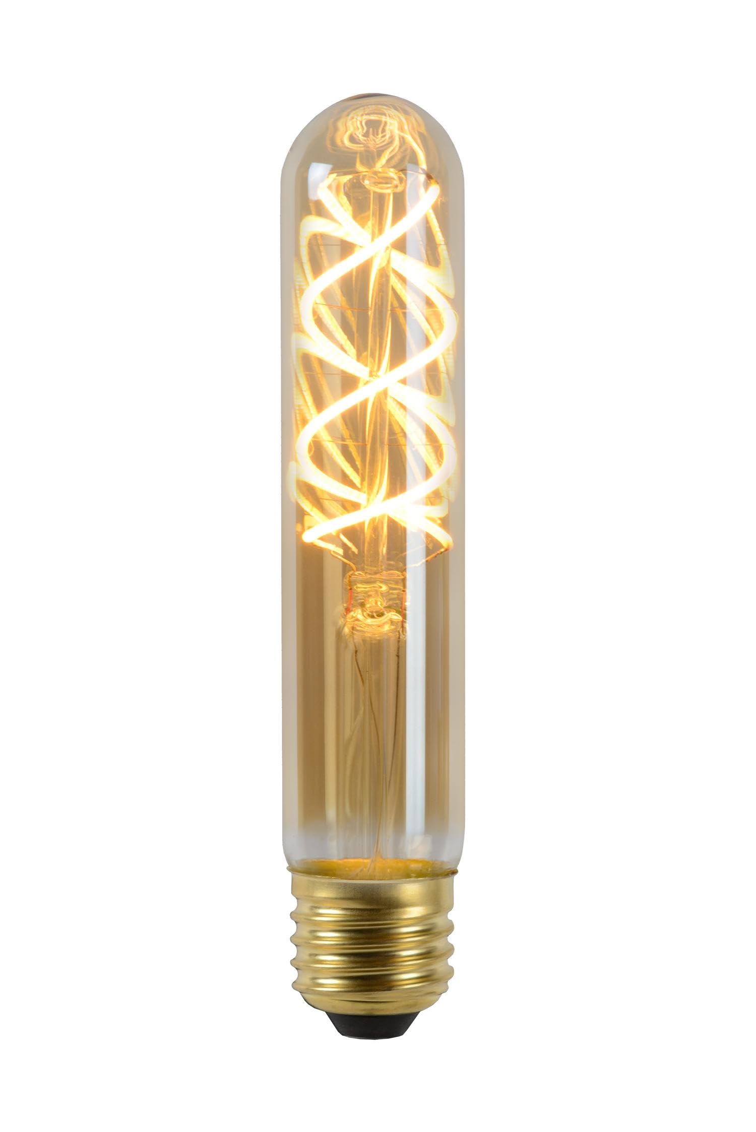 Lucide LED Bulb - Filament lamp - Diameter 3 cm - LED Dimb. - E27-1x5W 2200K - Amber, 3 cm x 3 cm x 15 cm