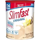 SlimFast Meal Replacement Powder, Original French Vanilla, Weight Loss Shake Mix, 10g of Protein, 14 Servings