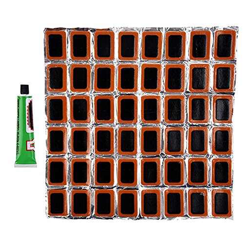 Amapower 48Pcs Durable Cycling Bicycle Accessories Bike Repair Tool Rubber Puncture Patch Kit Tire Tyre Piece Glue Tube