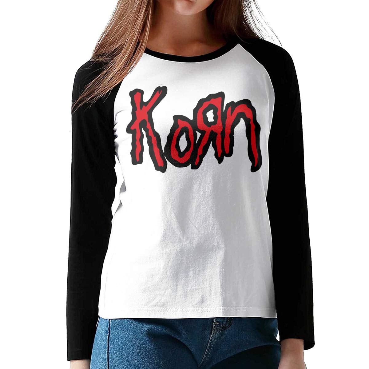 Buy Leiren Women's Korn Long Sleeve Baseball TShirts Black at Amazon.in