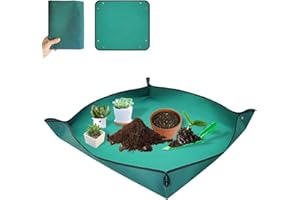 andergi Repotting Mat for Plants, Portable Transplanting and Potting Tray,Potting Soil Mess Control Waterproof Garden Mat,Gardening Gifts for Women, Plant Lover (Deep Green 29.53''X 29.53'')