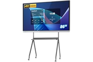 TouchWo 86" Touchscreen Monitor Smart Board, 4K Interactive Presentation Electronic Whiteboard with Dual System, Digital Signage Display for Office & Classroom, Core i7 RAM 8GB+SSD 512GB
