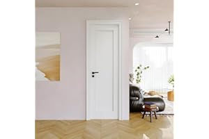 JUJUBON 24"x80" CARB P2 Solid Core & Pre-Finished & Paintable Wood Doors, Interior Door for Bedroom, Solid Swing Shaker w/o Prehung Jamb, Closet Door Sliding Panel, Barn Doors
