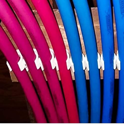 50-Pack PVC Pipe Clips – 1/2 Inch (16mm) PEX Tube U-Hook Clamps, Plastic Hose Holder Bracket, Screw Mount, Tough & Reusable, For Home Piping Projects