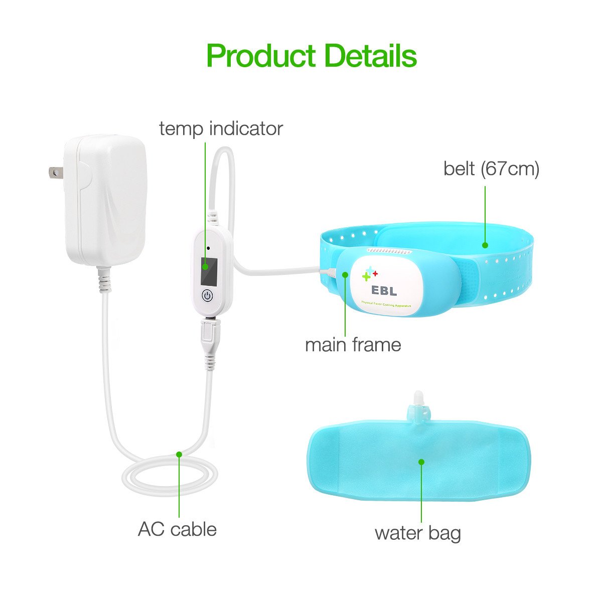 EBL Intelligent Fever Cooling Relief Cold Ice Pack Cooling Patch for Eyes Pain Relief, Migraine Headache Relief, Stress Relief, Anxiety - FDA Approved