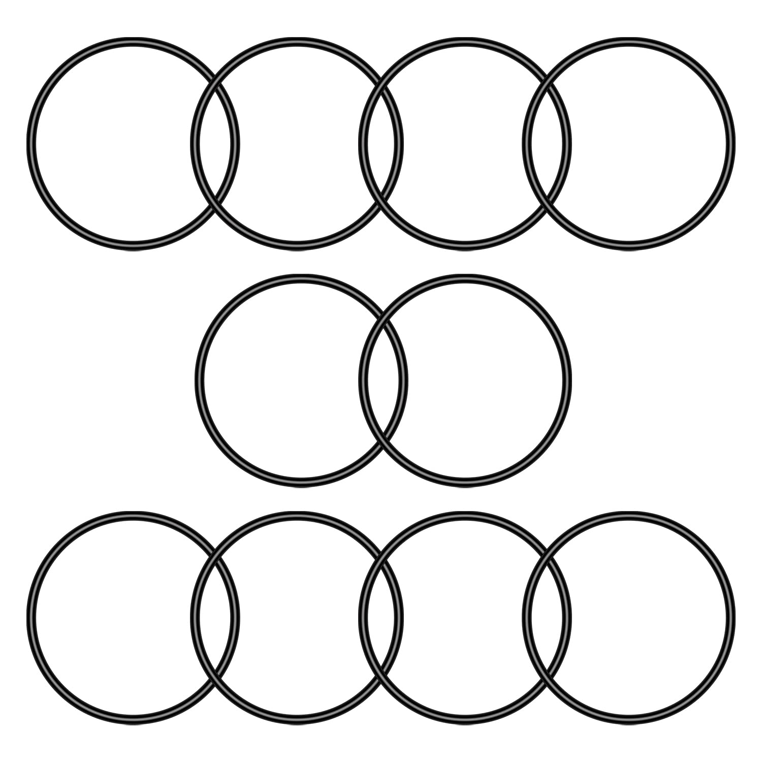 Othmro 10 Pcs Nitrile Rubber O-Rings, 120mm OD 110mm ID 5mm Width, Rubber Washers Metric Buna-N Sealing Gasket Rings, Black