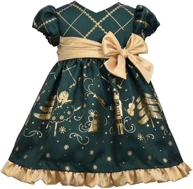 baby girl green christmas dress