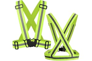 VTECHOLOGY 2Pcs Safe Reflective Safety Vest Visibility Vest Adjustable Straps Bright Vests For Work Signal Vest For Night Wor
