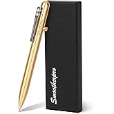 SMOOTHERPRO Solid Brass Bolt Action Pen，Compatible with Parker Refill | Ballpoint Pen for Tremor Parkinson Arthritic Office Writing, Journaling, Signatures, and Everyday Carry Natural (SP02N)
