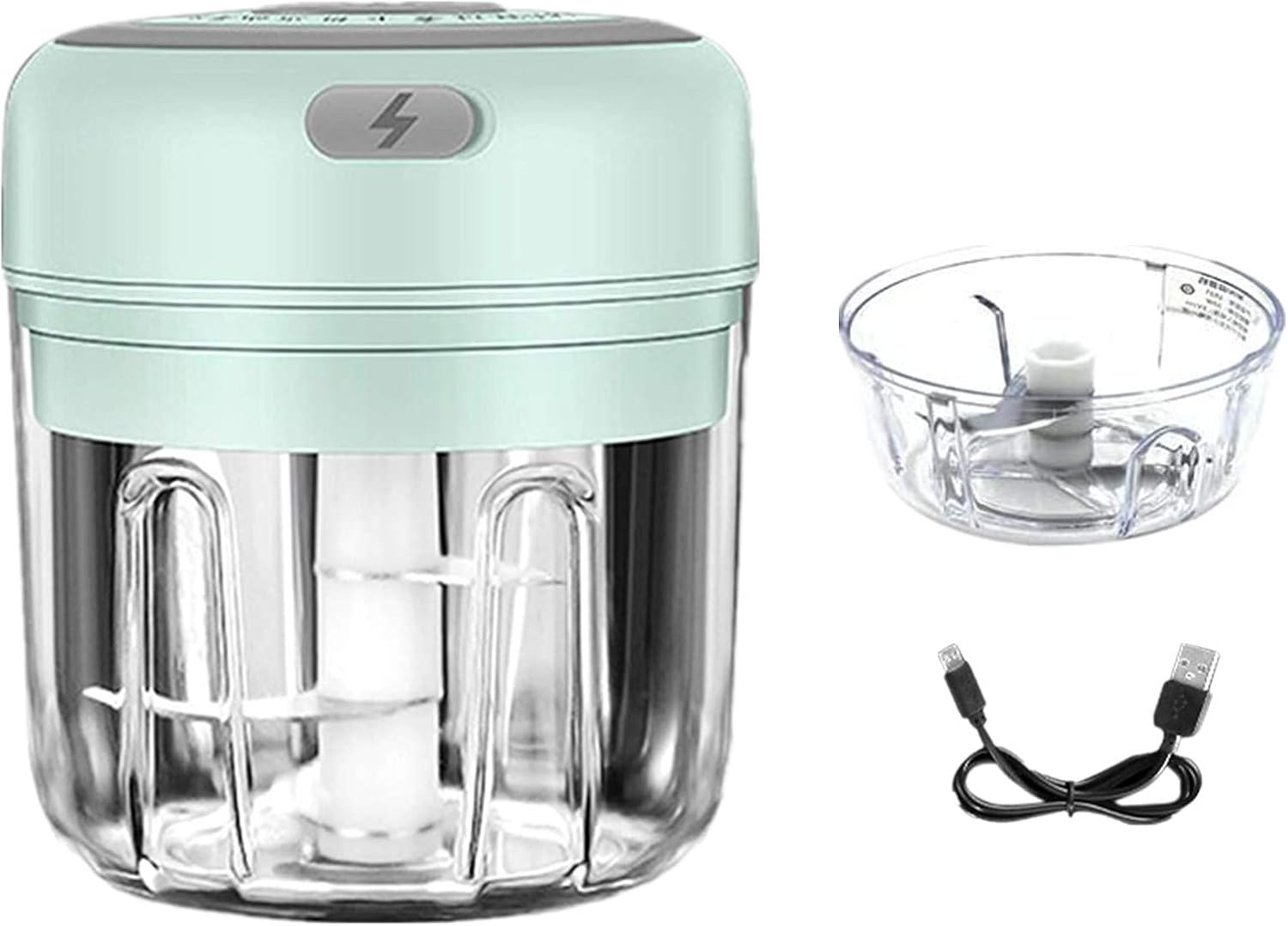 2ps Mini Food Chopper Electric Small Kitchen Food Processor Blender, Portable Vegetable, Fruit, Meat, Garlic, Onion