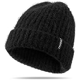 Zylioo Oversize XXL Chunky Beanie Cap for Men Women,Stretchy Thick Warm Knit Hat,Winter Snow Hats for Cold Weather