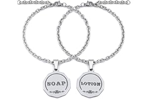 HvOvMvE Soap/Dish Soap, Lotion/Hand Soap Tags - Double-Sided Labels for Kitchen/Bathroom Dispensers- Laser Engraved Three-Dimensional Font, Mason Jar Decoration, 2 pcs Set (Silver)